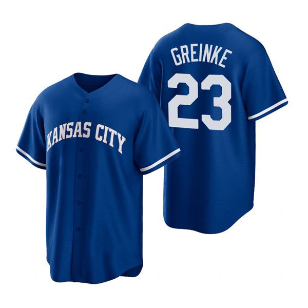 Kansas City Royals #23 Zack Greinke Royal MIKSHPS Cool Base Stitched Jersey