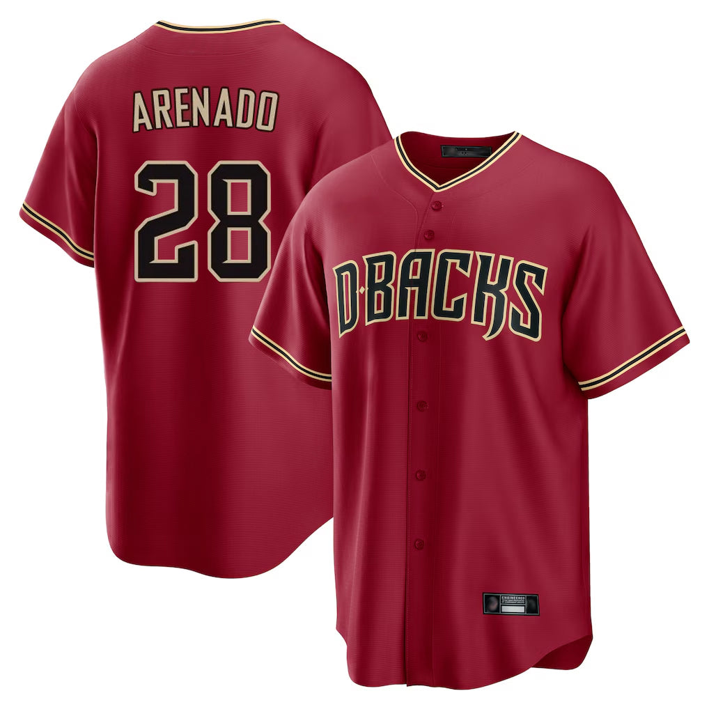 Arizona Diamondbacks #28 Nolan Arenado Player Red MIKSHPS Home Game Stitched Jerseys