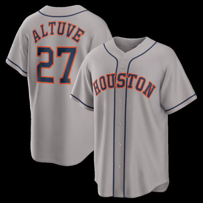Houston Astros #27 Jose Altuve Gray MIKSHPS Road Replica Jersey