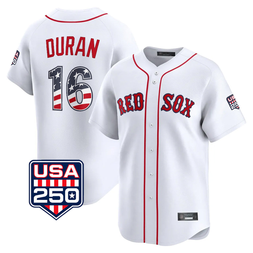 Boston Red Sox #16 Jarren Duran Player White MIKSHPS USA 250 Fourth of July Limited Home Game Stitched Jerseys