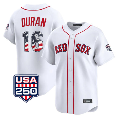 Boston Red Sox #16 Jarren Duran Player White MIKSHPS USA 250 Fourth of July Limited Home Game Stitched Jerseys