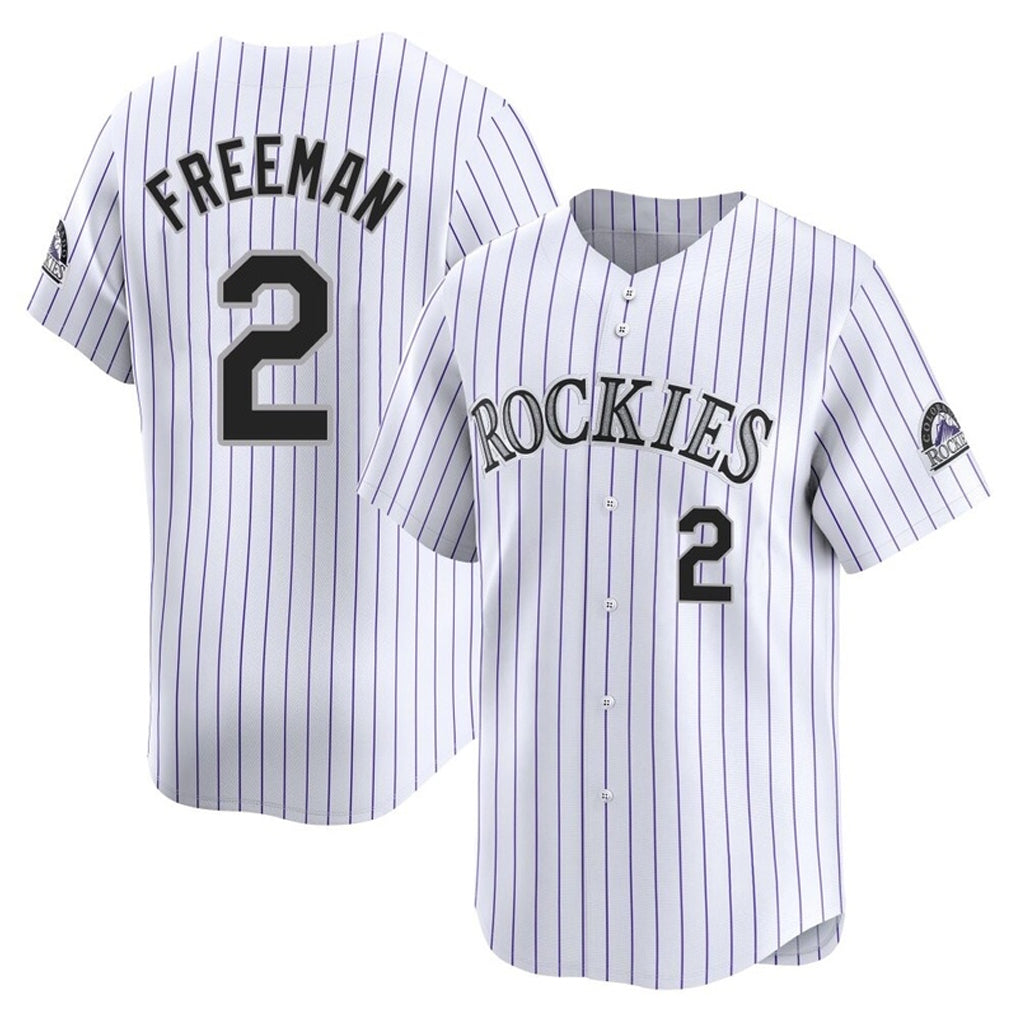 Colorado Rockies #2 Tyler Freeman Player White MIKSHPS Limited Home Stitched Jerseys