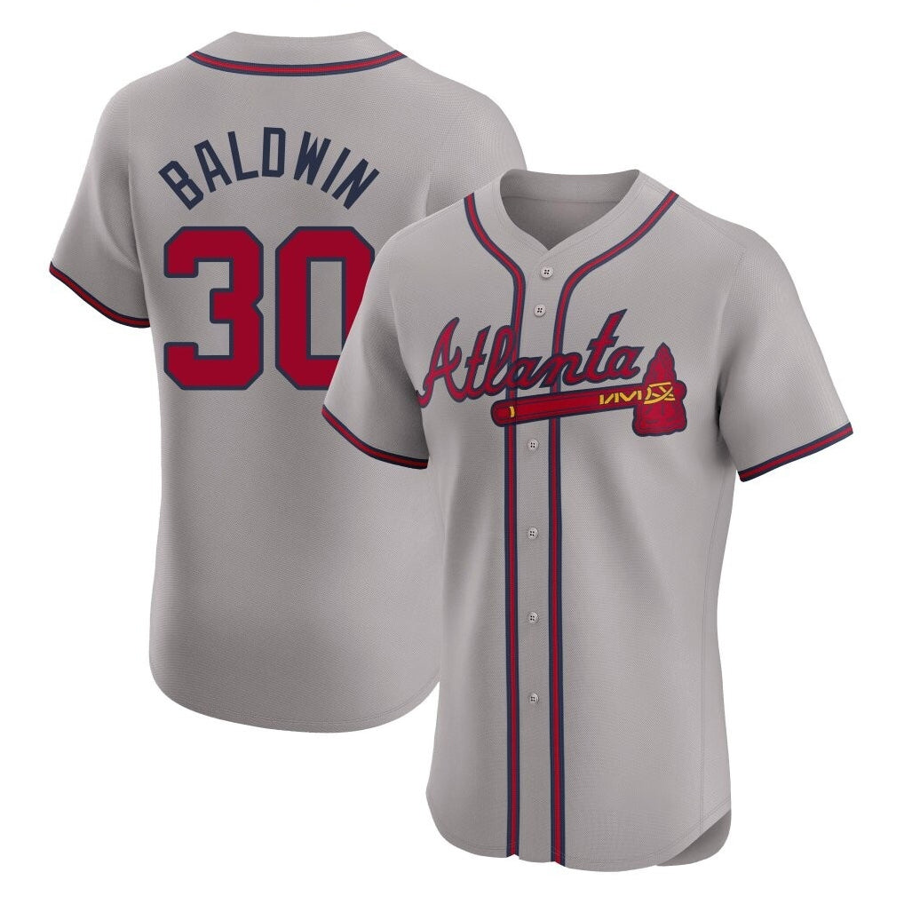 Atlanta Braves #30 Drake Baldwin Player Gray MIKSHPS Limited Elite Home Game Stitched Jerseys