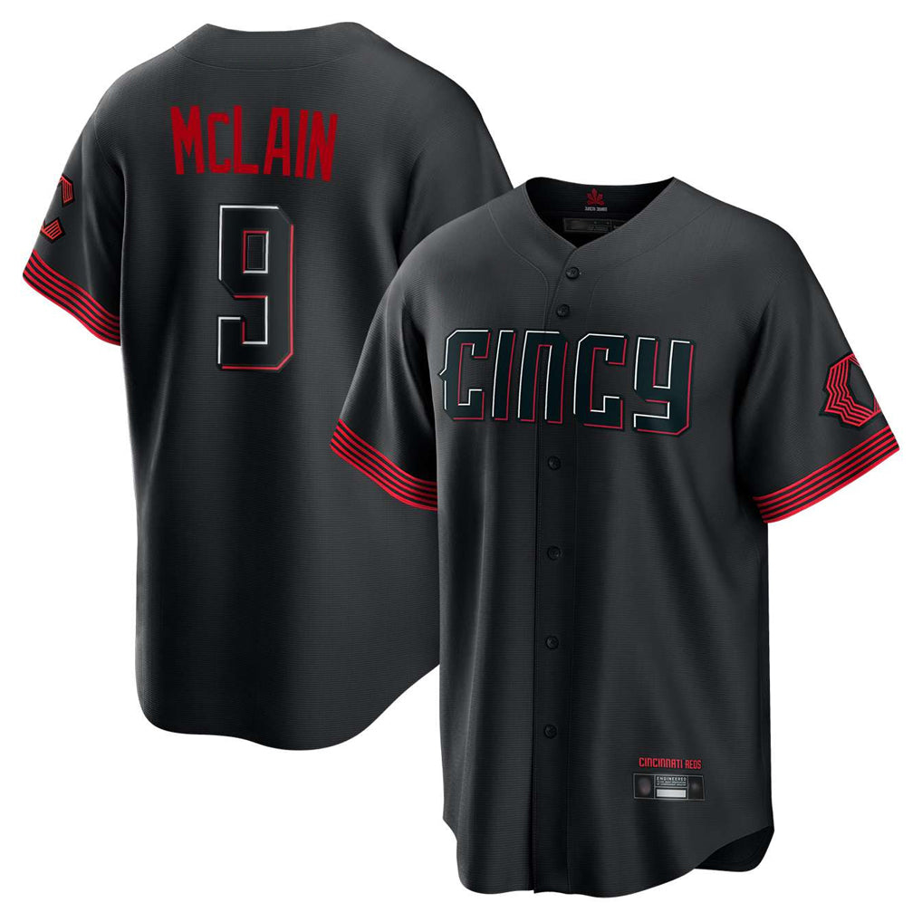 Cincinnati Reds #9 Matt McLain Player Black MIKSHPS City Connect Home Game Stitched Jerseys