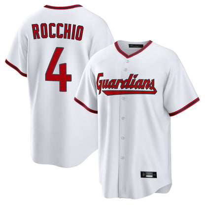 Cleveland Guardians #4 Brayan Rocchio Player White MIKSHPS Game Home Stitched Jerseys