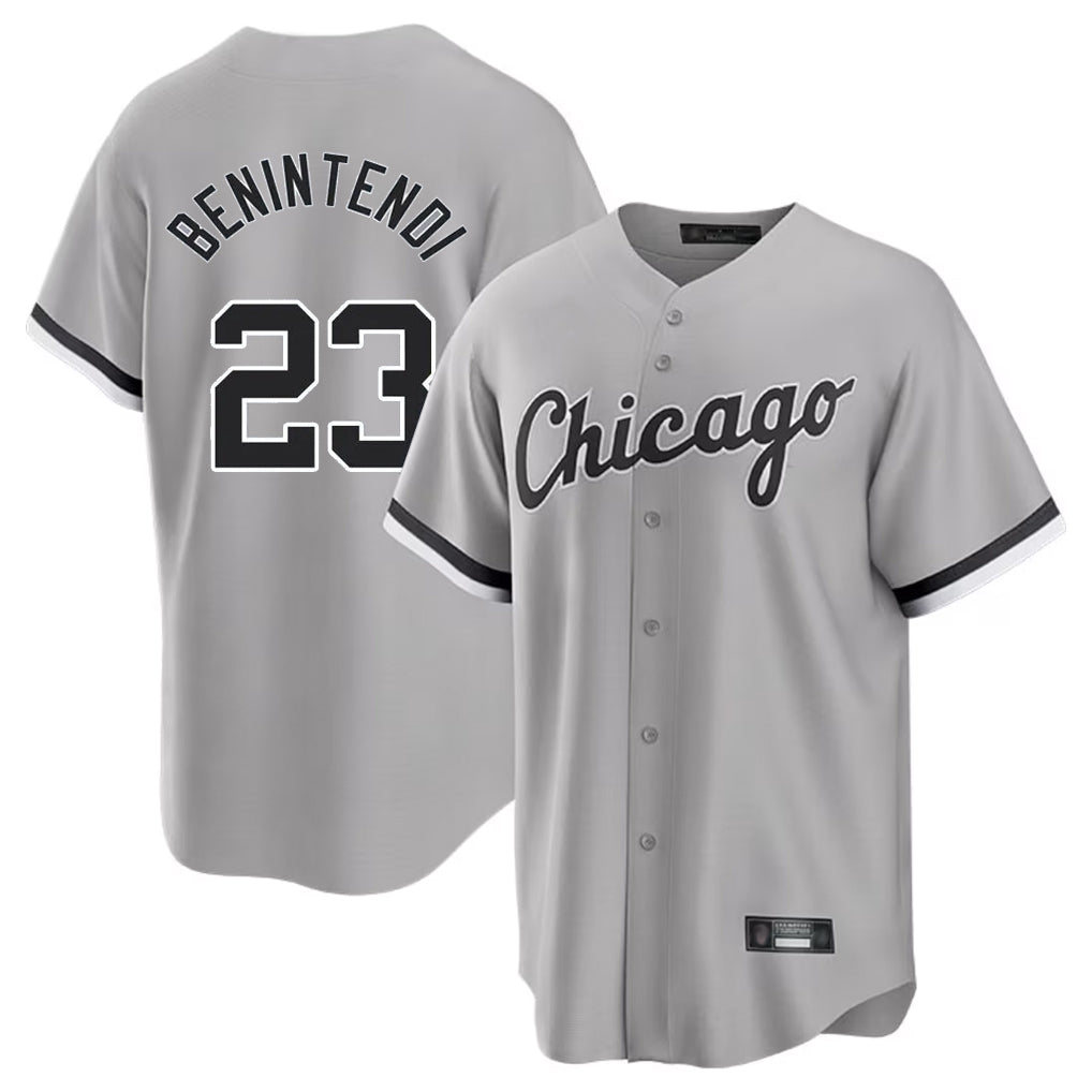 Chicago White Sox #23 Andrew Benintendi Player Gray MIKSHPS Home Game Stitched Jerseys