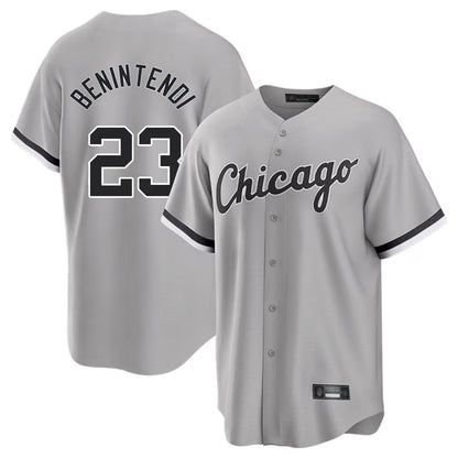 Chicago White Sox #23 Andrew Benintendi Player Gray MIKSHPS Home Game Stitched Jerseys