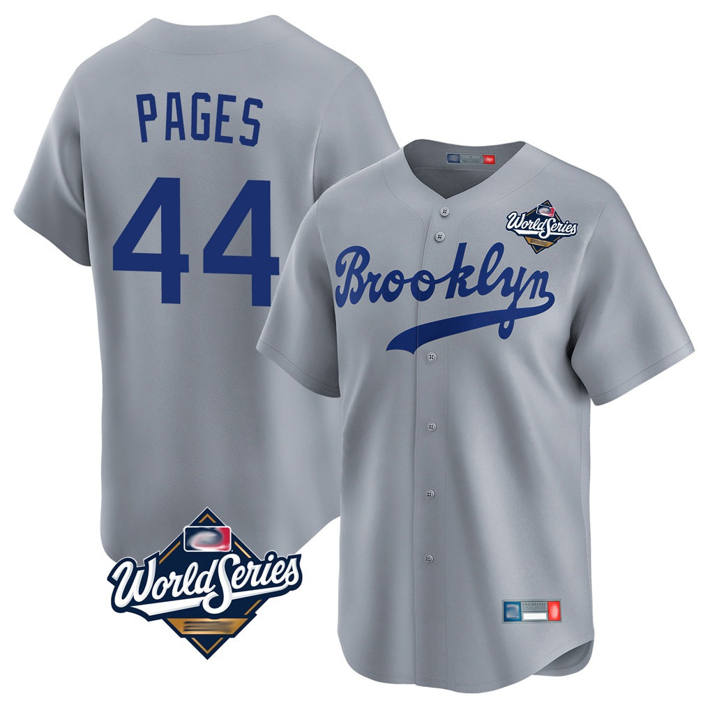 Los Angeles Dodgers #44 Andy Pages Player Gray MIKSHPS World Series Game Limited Home Stitched Jerseys