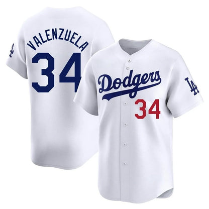 Los Angeles Dodgers #34 Fernando Valenzuela Player White MIKSHPS Limited Home Stitched Jerseys