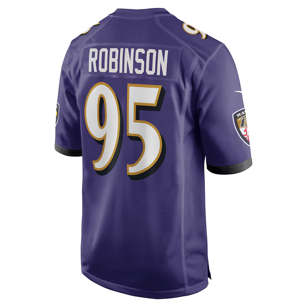 B.Ravens #95 Tavius Robinson Purple MIKSHPS Team Game Jersey