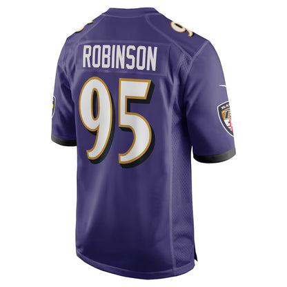 B.Ravens #95 Tavius Robinson Purple MIKSHPS Team Game Jersey