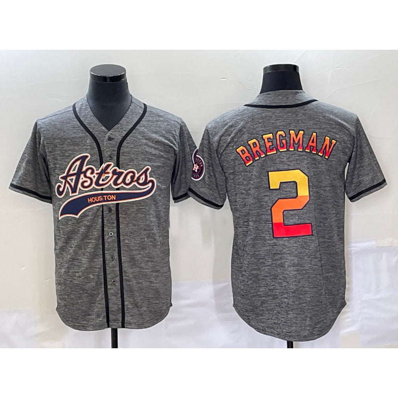 Houston Astros #2 Alex Bregman Grey MIKSHPS Gridiron Cool Base Stitched Jersey