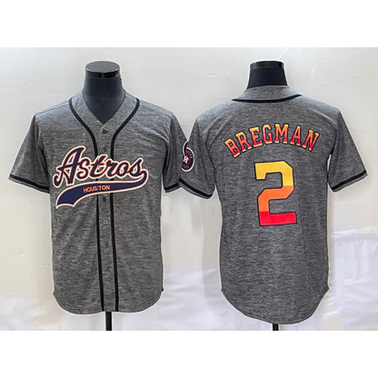 Houston Astros #2 Alex Bregman Grey MIKSHPS Gridiron Cool Base Stitched Jersey