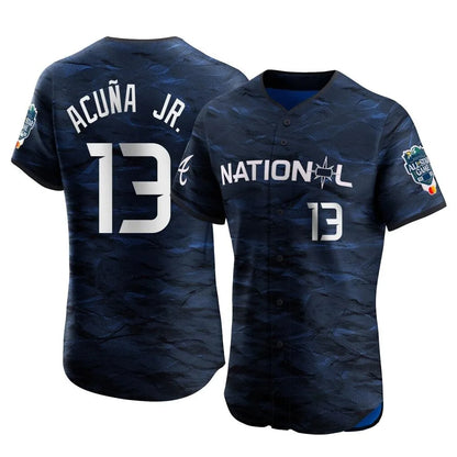 Atlanta Braves #13 Ronald Acuna Jr Player Royal MIKSHPS National League All-Star Limited Elite Home Game Stitched Jerseys