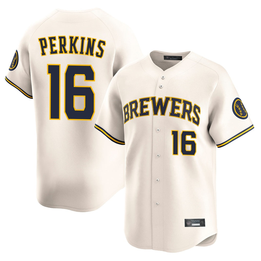 Milwaukee Brewers #16 Blake Perkins Player Cream MIKSHPS Home Limited Game Stitched Jerseys