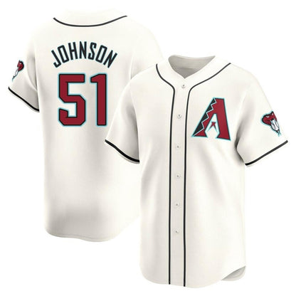 Arizona Diamondbacks #51 Randy Johnson Player Cream MIKSHPS Limited Home Game Stitched Jerseys