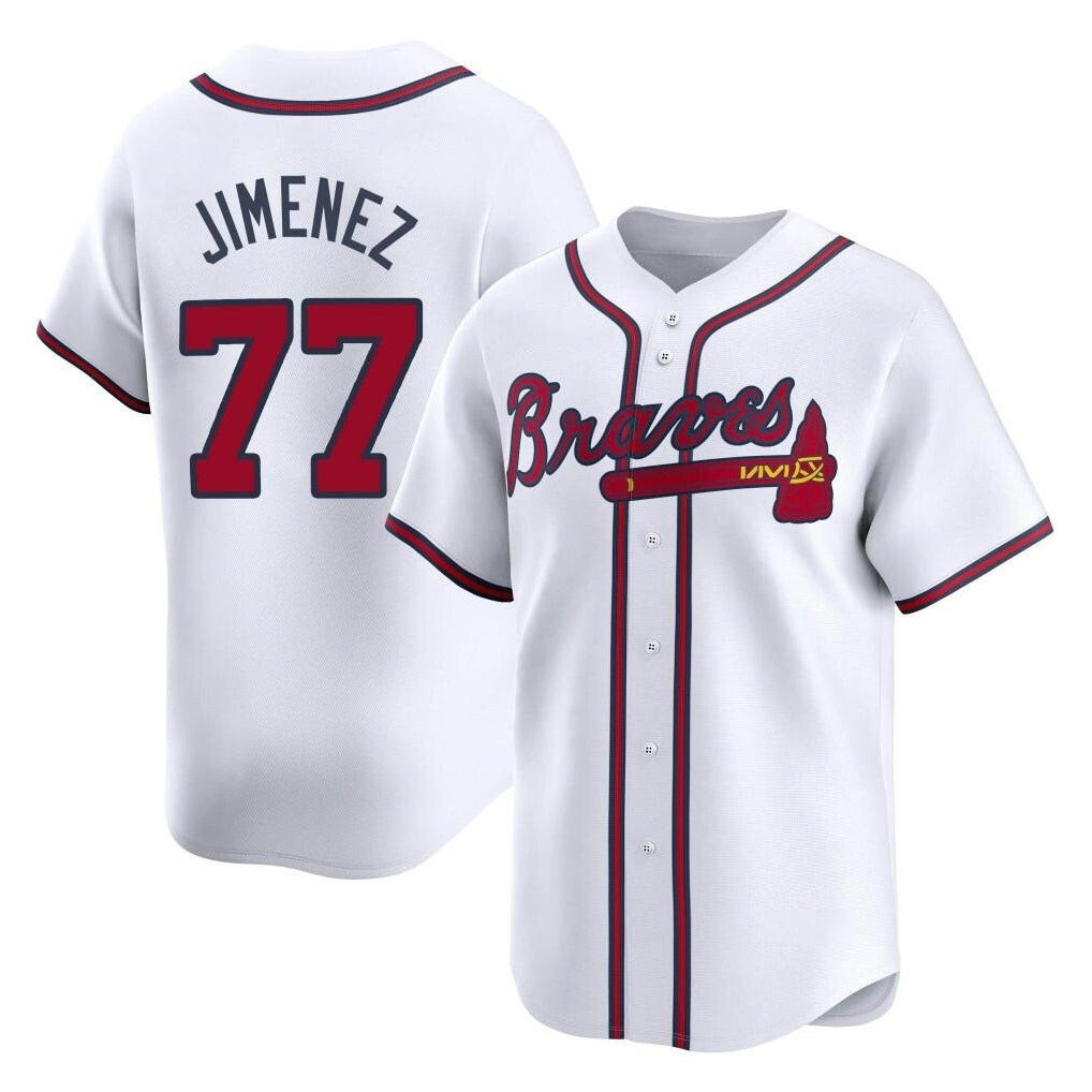 Atlanta Braves #77 Joe Jimenez Player White MIKSHPS Limited Home Game Stitched Jerseys