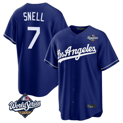 Los Angeles Dodgers #7 Blake Snell Player Royal MIKSHPS Game World Series Stitched Jerseys