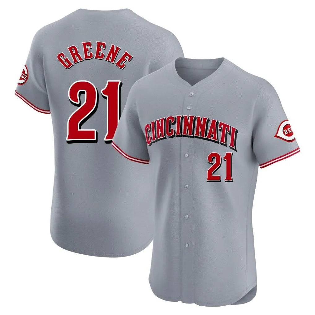 Cincinnati Reds #21 Hunter Greene Player Gray MIKSHPS Limited Elite Home Stitched Jerseys