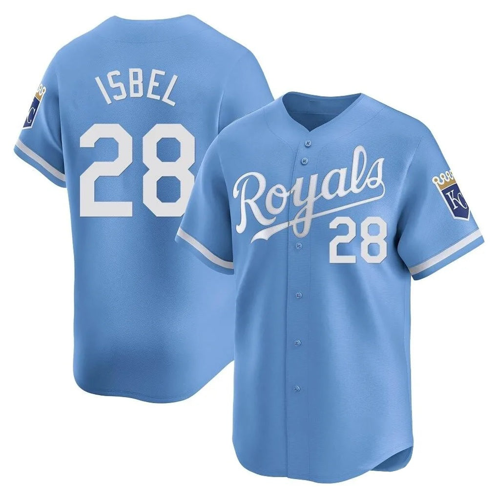 Kansas City Royals #28 Kyle Isbel Player Light Blue MIKSHPS Alt Limited Home Stitched Jerseys