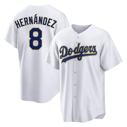 Los Angeles Dodgers #8 Enrique Hern¨¢ndez Player Gold White MIKSHPS 2026 Collection Stadium Game Stitched Jerseys