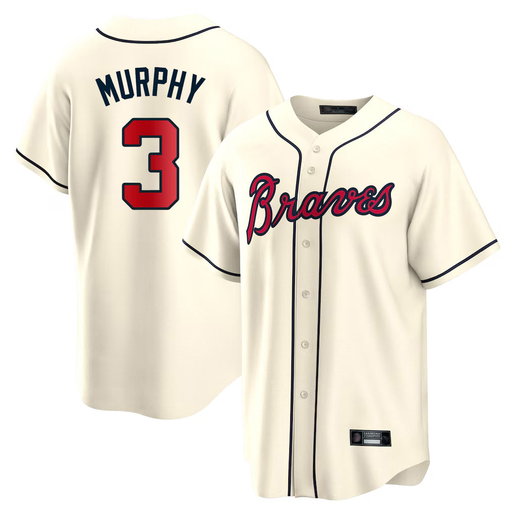 Atlanta Braves #3 Dale Murphy Player Cream MIKSHPS Home Game Stitched Jerseys