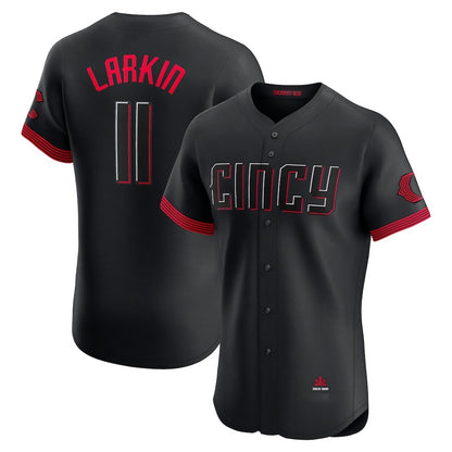 Cincinnati Reds #11 Barry Larkin Black MIKSHPS City Connect Elite Jersey