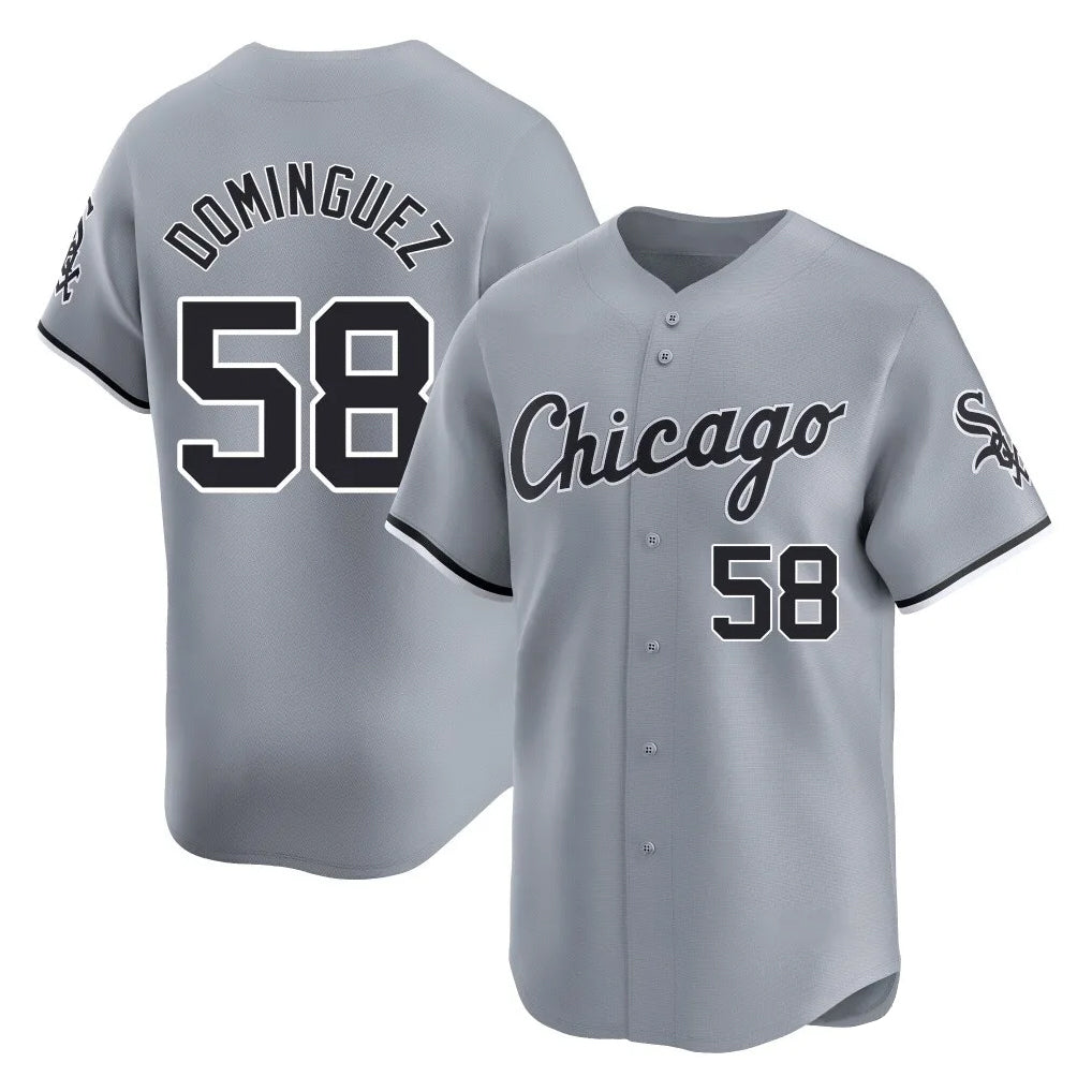 Chicago White Sox #58 Seranthony Dominguez Player Gray MIKSHPS Road Limited Home Stitched Jerseys