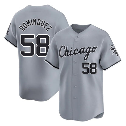 Chicago White Sox #58 Seranthony Dominguez Player Gray MIKSHPS Road Limited Home Stitched Jerseys