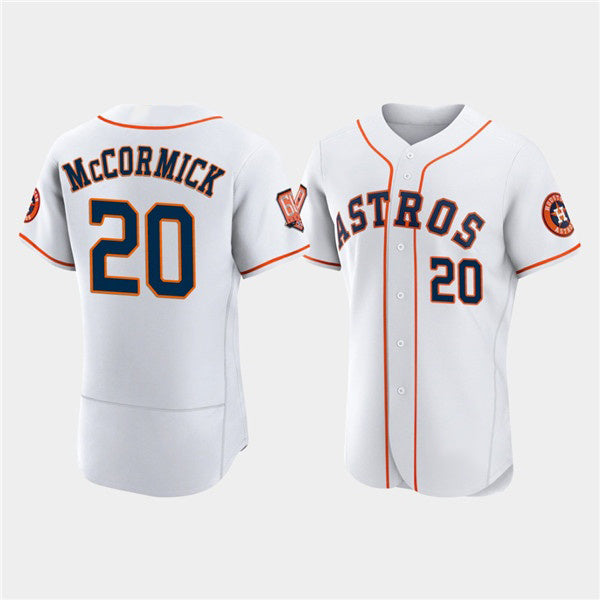 Houston Astros #20 Chas McCormick White MIKSHPS 60th Anniversary Flex Base Stitched Jersey