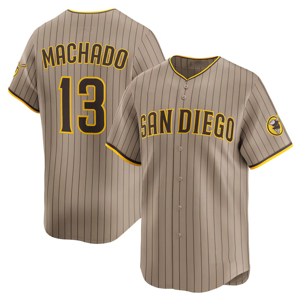 San Diego Padres #13 Manny Machado Khaki MIKSHPS Alternate Limited Player Jersey