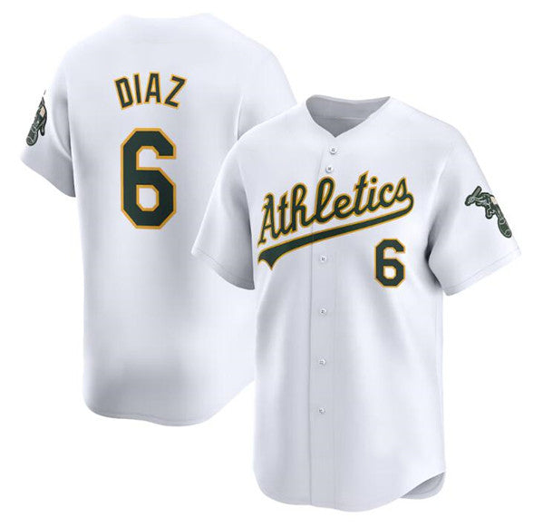 Oakland Athletics #6 Jordan Diaz White MIKSHPS Home Limited Stitched Jersey