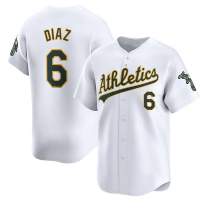 Oakland Athletics #6 Jordan Diaz White MIKSHPS Home Limited Stitched Jersey