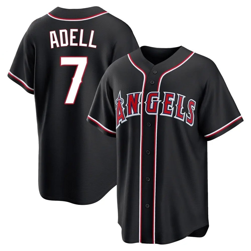 Los Angeles Angels #7 Jo Adell Player Black MIKSHPS Fashion Out Home Game Stitched Jerseys