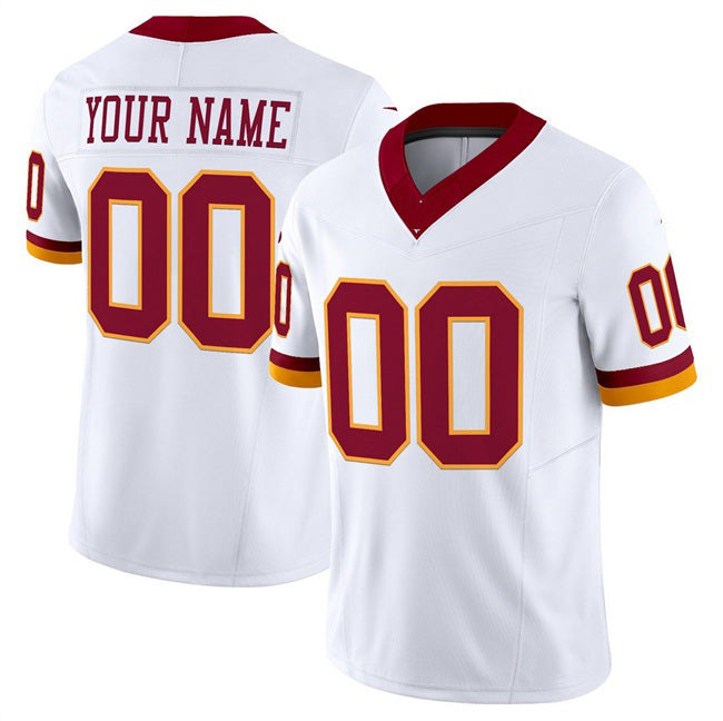 Custom W.Commanders Active Player White MIKSHPS 2025 F.U.S.E. Throwback Vapor Limited Stitched Jersey