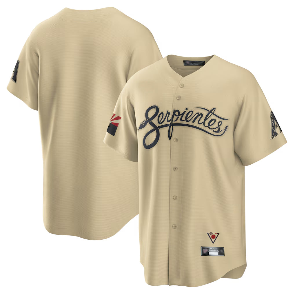 Arizona Diamondbacks Tan MIKSHPS City Connect Home Game Blank Player Stitched Jerseys