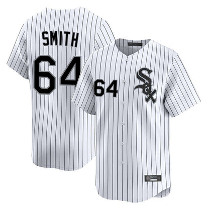 Chicago White Sox #64 Shane Smith Player White MIKSHPS Stripe Limited Home Stitched Jerseys