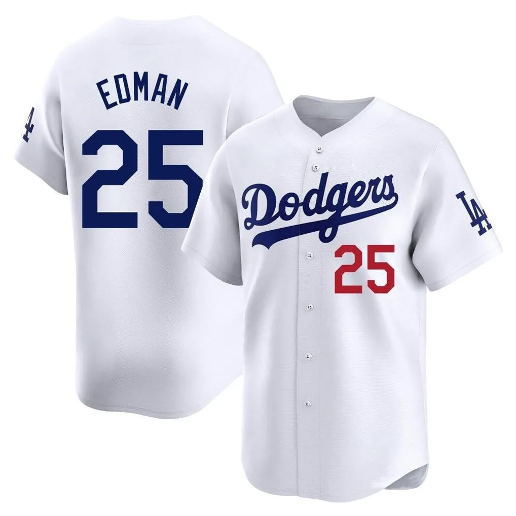 Los Angeles Dodgers #25 Tommy Edman Player White MIKSHPS Limited Home Stitched Jerseys
