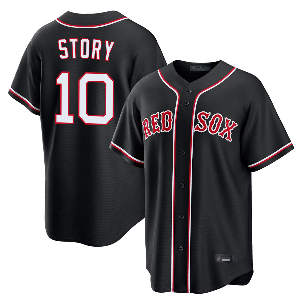 Boston Red Sox #10 Trevor Story Player Black MIKSHPS Out Home Game Stitched Jerseys