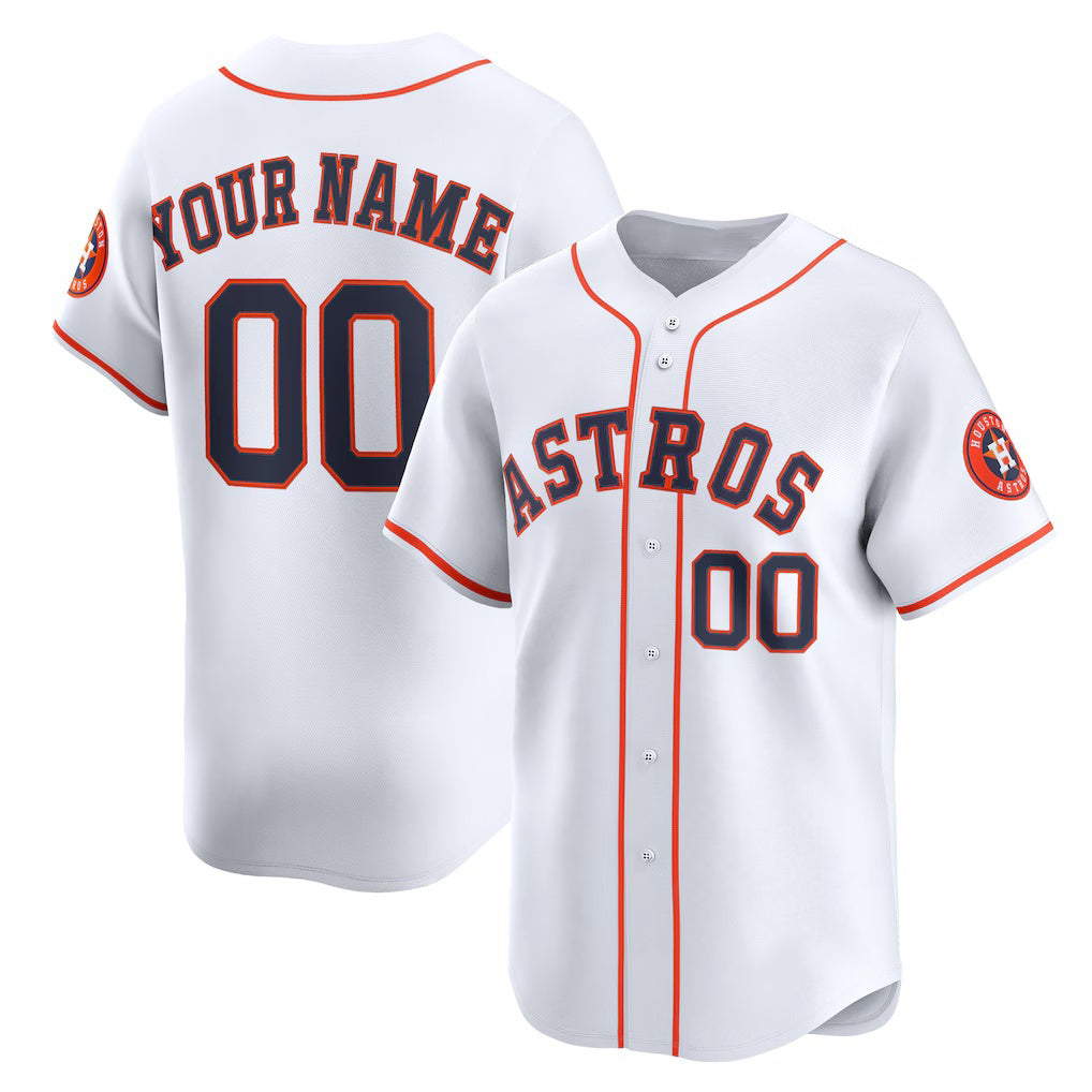 Custom Houston Astros White MIKSHPS Home Limited Jersey
