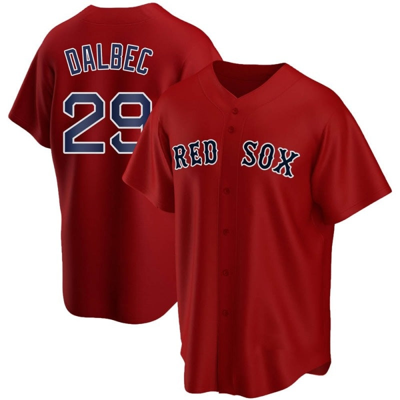 Boston Red Sox #29 Bobby Dalbec Red MIKSHPS Stitched Cool Base Jersey