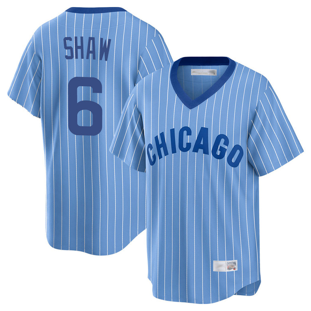 Chicago Cubs #6 Matt Shaw Player Blue MIKSHPS T-shirt Cooperstown Collection Limited Stitched Jerseys