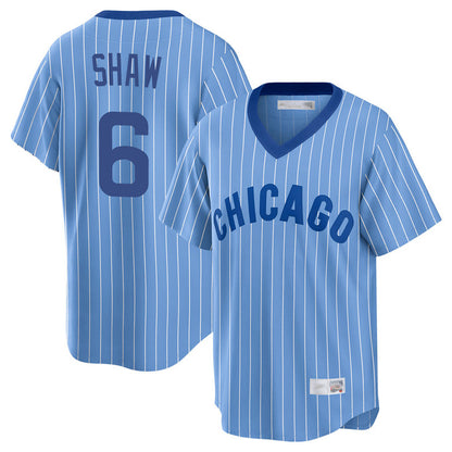 Chicago Cubs #6 Matt Shaw Player Blue MIKSHPS T-shirt Cooperstown Collection Limited Stitched Jerseys