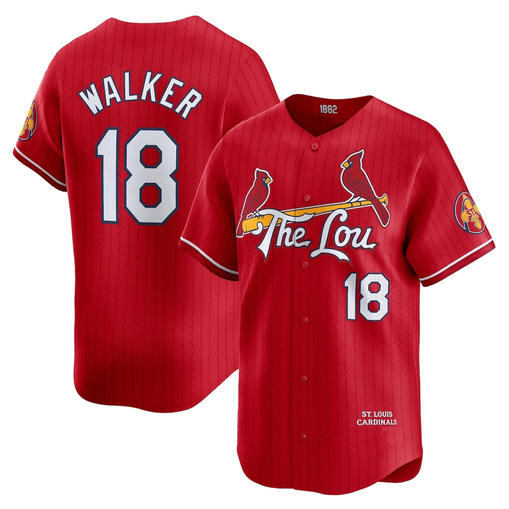 St. Louis Cardinals #18 Jordan Walker Red MIKSHPS City Connect Limited Player Jersey