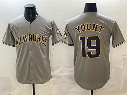 Milwaukee Brewers #19 Robin Yount Grey MIKSHPS Home Limited Stitched Jersey