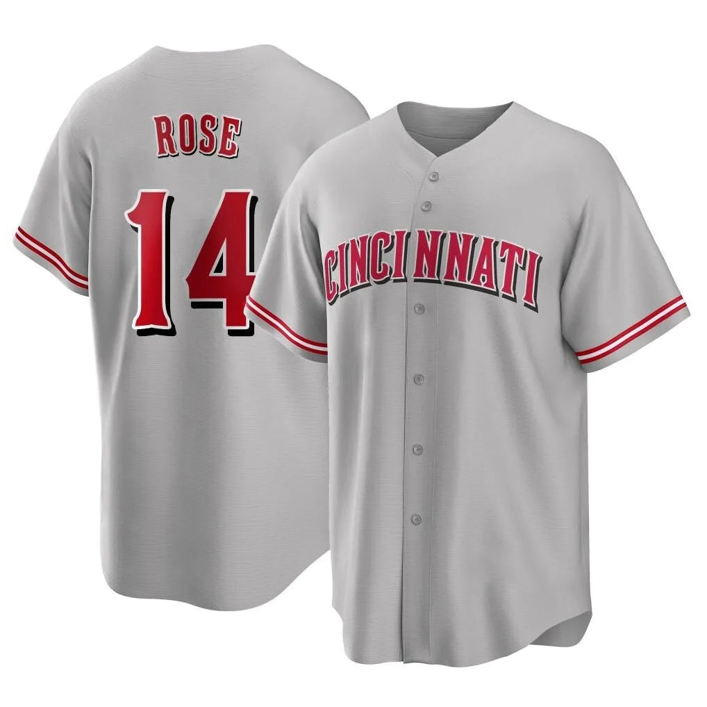 Cincinnati Reds #14 Pete Rose Player Gray MIKSHPS Home Game Stitched Jerseys