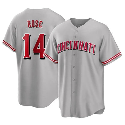 Cincinnati Reds #14 Pete Rose Player Gray MIKSHPS Home Game Stitched Jerseys
