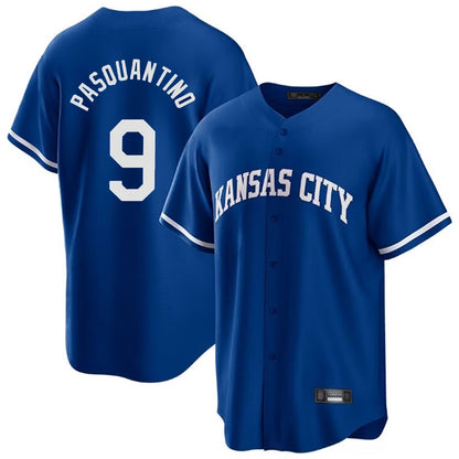 Kansas City Royals #9 Vinnie Pasquantino Player Royal MIKSHPS Game Home Stitched Jerseys