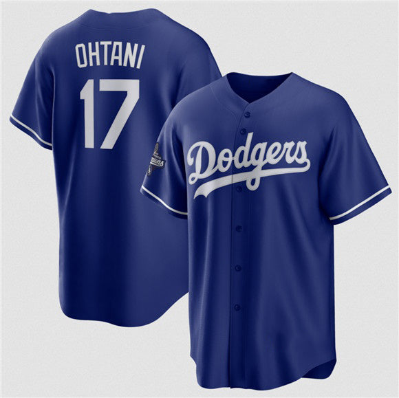 Los Angeles Dodgers #17 Shohei Ohtani Blue MIKSHPS 2025 World Series Champions Stitched Jersey