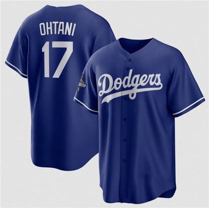 Los Angeles Dodgers #17 Shohei Ohtani Blue MIKSHPS 2025 World Series Champions Stitched Jersey